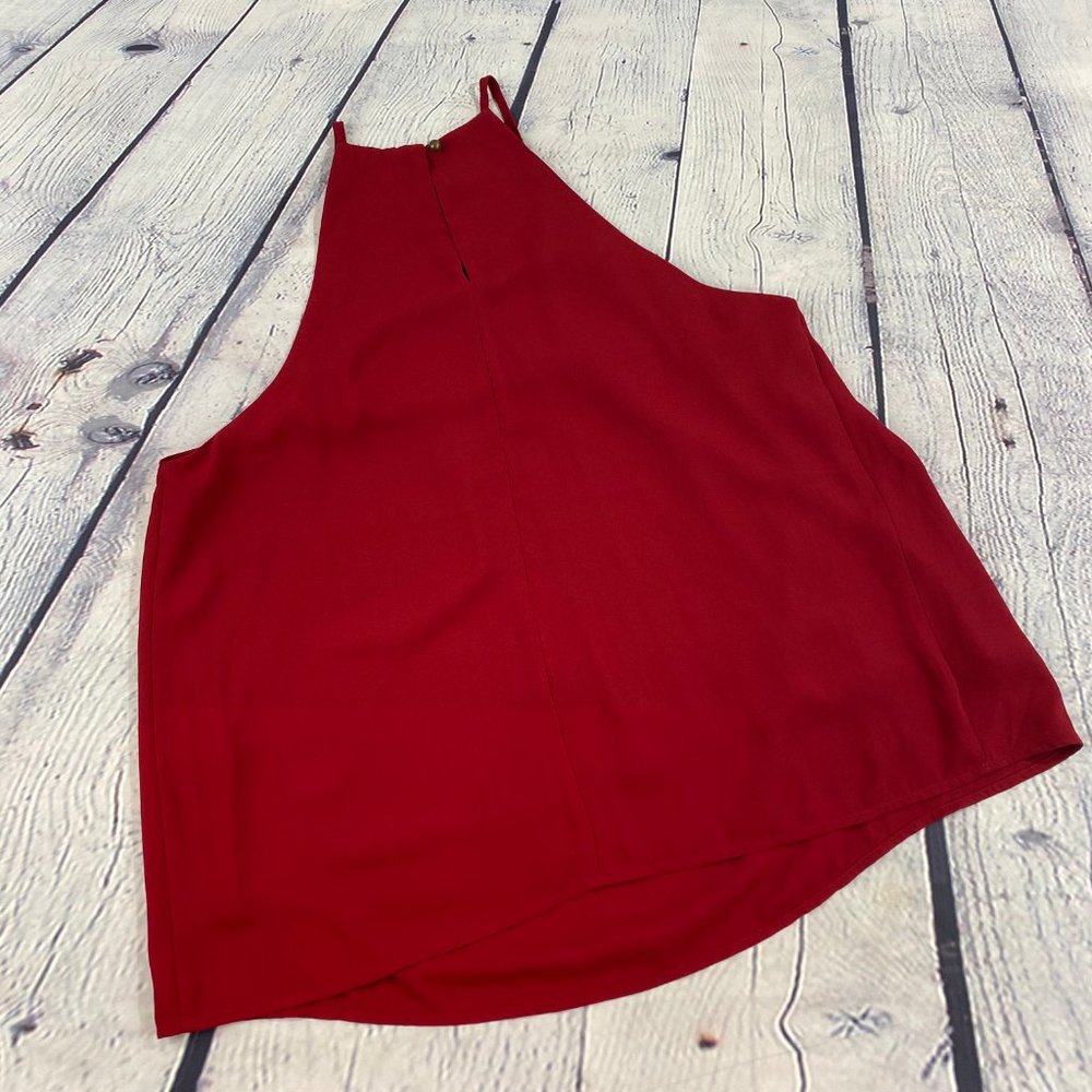 Forever 21 Red Sleeveless Pleated Front Top Tank - Picture 3 of 5